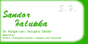 sandor halupka business card